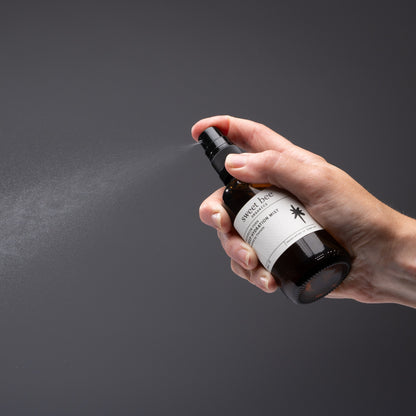 A hand spraying Deep Hydration Mist, showing the fine, even mist